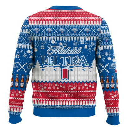 michelob ultra ugly christmas sweater holiday gift 2 Michelob Ultra Ugly Christmas Sweater Holiday Gift - Image 2