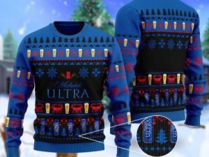 Michelob Ultra Ugly Christmas Sweater Holiday Present - Image 1