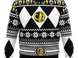 Mighty Morphin Black Ranger Power Rangers Ugly Christmas Sweater - Image 1
