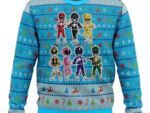 Mighty Morphin Chibis Power Rangers Ugly Christmas Sweater - Image 1