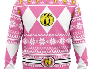 Mighty Morphin Pink Ranger Power Rangers Ugly Christmas Sweater - Image 1
