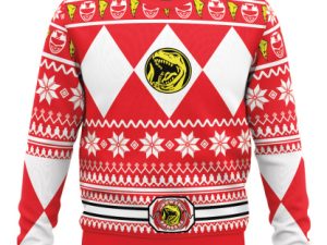 Mighty Morphin Red Ranger Power Rangers Ugly Christmas Sweater - Image 1