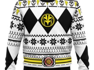 Mighty Morphin White Ranger Power Rangers Ugly Christmas Sweater - Image 1