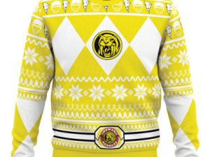Mighty Morphin Yellow Ranger Power Rangers Ugly Christmas Sweater - Image 1
