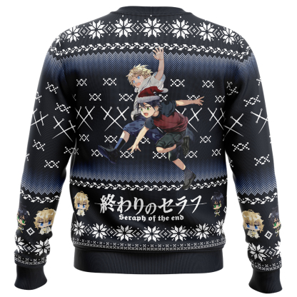 mikaela x yuuichirou seraph of the end ugly christmas sweater 2 Mikaela X Yuuichirou Seraph Of The End Ugly Christmas Sweater - Image 2