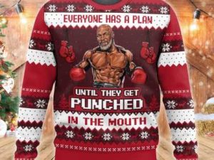 Mike Tyson Everyone Has A Plan Until They Get Punched Ugly Christmas Sweater - Image 1