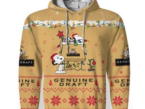 Miller Genuine Draft American Merry Christmas, Snoopy House Cute Fan Gift-3D Unisex Hoodie - Image 1