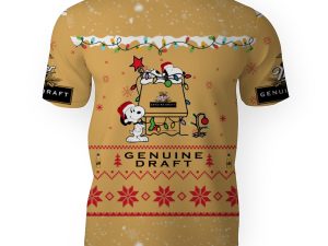 Miller Genuine Draft American Merry Christmas, Snoopy House Cute Fan Gift-3D Unisex T-Shirt - Image 1