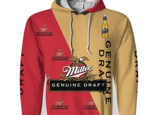 Miller Genuine Draft And Pattern Logo-3D Unisex Hoodie - Image 1