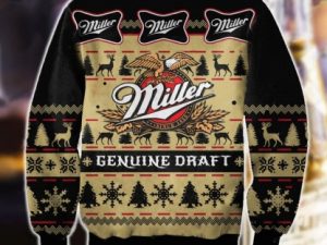 Miller Genuine Draft Beer Ugly Christmas Sweater Holiday Gift - Image 1
