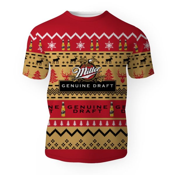 Miller Genuine Draft Shirts Beer Vintage Logo-3D Unisex T-Shirt - Image 1