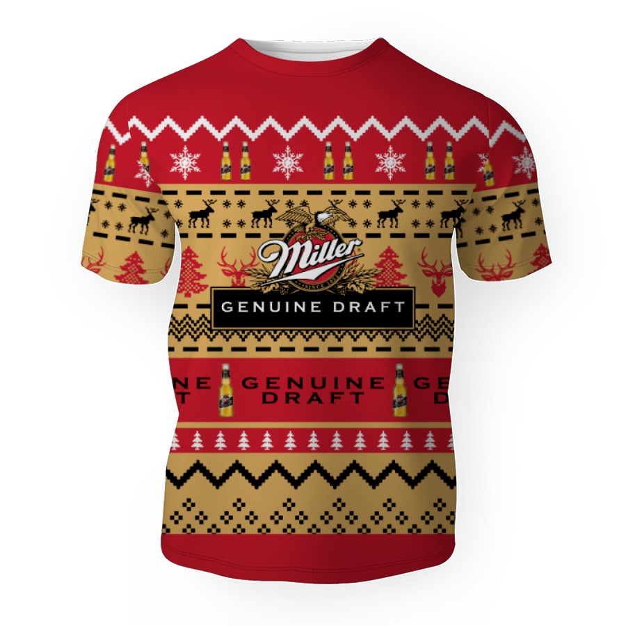 miller genuine draft shirts beer vintage logo 3d unisex t shirt 1 Miller Genuine Draft Shirts Beer Vintage Logo-3D Unisex T-Shirt - Image 1