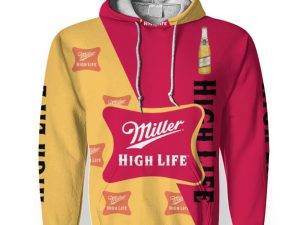 Miller High Life And Pattern Logo-3D Unisex Hoodie - Image 1