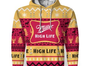 Miller High Life Shirts Beer Vintage Logo-3D Unisex Hoodie - Image 1