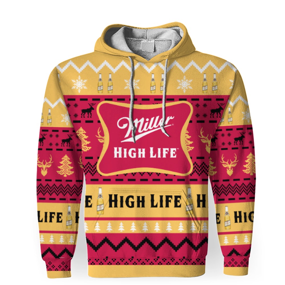 miller high life shirts beer vintage logo 3d unisex hoodie 1 Miller High Life Shirts Beer Vintage Logo-3D Unisex Hoodie - Image 1