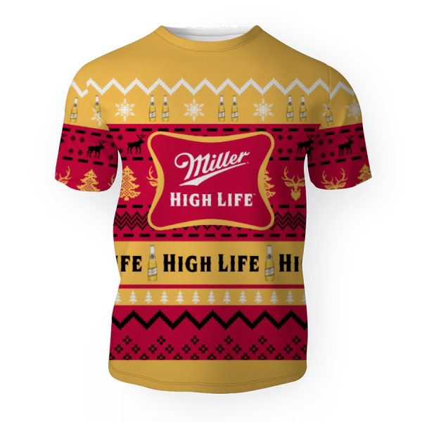 Miller High Life Shirts Beer Vintage Logo-3D Unisex T-Shirt - Image 1