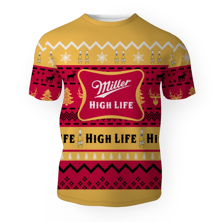 miller high life shirts beer vintage logo 3d unisex t shirt 1 Miller High Life Shirts Beer Vintage Logo-3D Unisex T-Shirt - Image 1