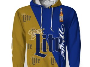 Miller Lite And Pattern Logo-3D Unisex Hoodie - Image 1