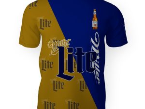 Miller Lite And Pattern Logo-3D Unisex T-Shirt - Image 1