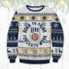 Miller Lite Born To Drink Ugly Christmas Sweater - Image 1