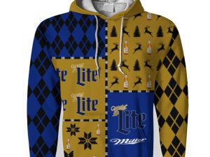Miller Lite Merry Christmas And -3D Unisex Hoodie - Image 1