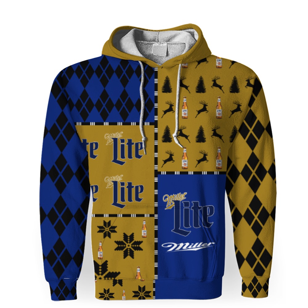 miller lite merry christmas and 3d unisex hoodie 1 Miller Lite Merry Christmas And -3D Unisex Hoodie - Image 1