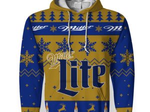 Miller Lite Merry Christmas Unisex Gift Fan-3D Unisex Hoodie - Image 1