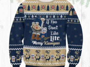 Miller Lite Merry Kissmyass Ugly Christmas Sweater - Image 1