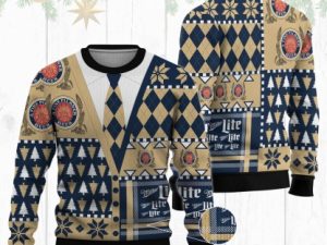 Miller Lite Tie Ugly Christmas Sweater - Image 1