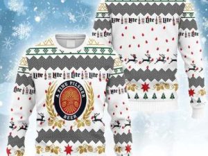 Miller Lite Ugly Christmas Sweater Holiday Gift - Image 1