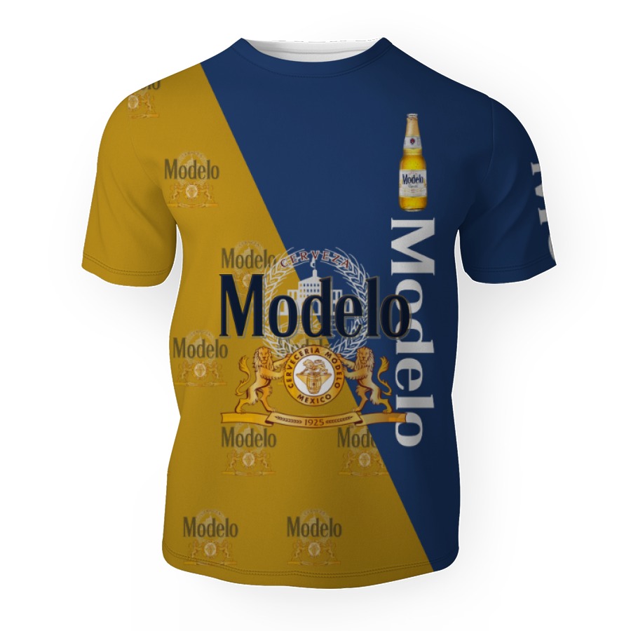 modelo and pattern logo 3d unisex t shirt 1 Modelo And Pattern Logo-3D Unisex T-Shirt - Image 1