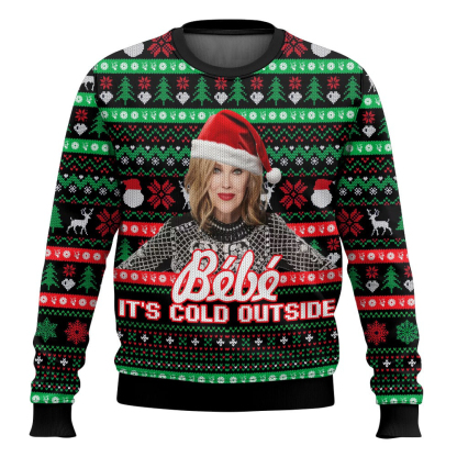 moira rose bebe it cold outside meme ugly christmas sweater 1 Moira Rose Bebe It Cold Outside Meme Ugly Christmas Sweater - Image 1