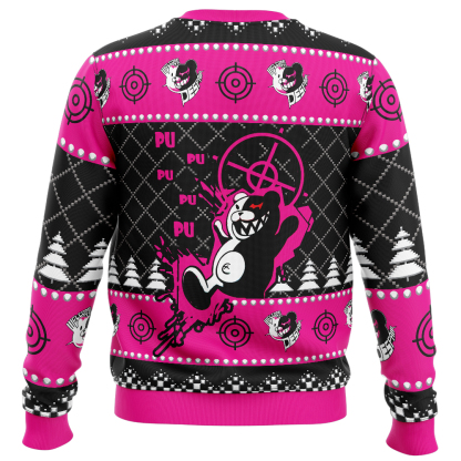 monokuma despair danganronpa ugly christmas sweater 2 Monokuma Despair Danganronpa Ugly Christmas Sweater - Image 2