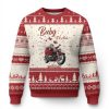 Motorcycle Santa Ugly Christmas Sweater Xmas Motorbike Biker Gift - Image 1