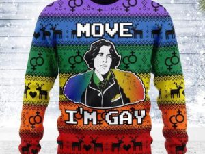 Move Im Gay Ugly Christmas Sweater - Image 1