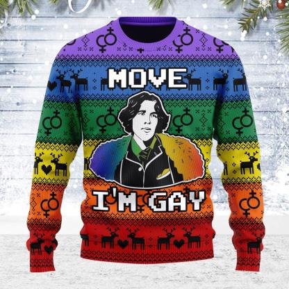 move im gay ugly christmas sweater 1 Move Im Gay Ugly Christmas Sweater - Image 1