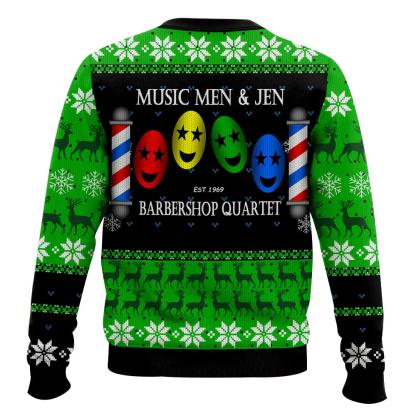 music men jen est 1969 barbershop quartet ugly christmas sweater 2 Music Men Jen Est 1969 Barbershop Quartet Ugly Christmas Sweater - Image 2