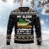 My Sleigh Broke So Now Am School Bus Driver Ugly Christmas Sweater - Image 1