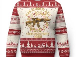 Nakatomi Plaza Christmas Party Ugly Christmas Sweater American Patriotic Gold - Image 1