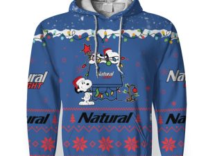 Natural Light American Merry Christmas, Snoopy House Cute Fan Gift-3D Unisex Hoodie - Image 1