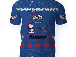 Natural Light American Merry Christmas, Snoopy House Cute Fan Gift-3D Unisex T-Shirt - Image 1