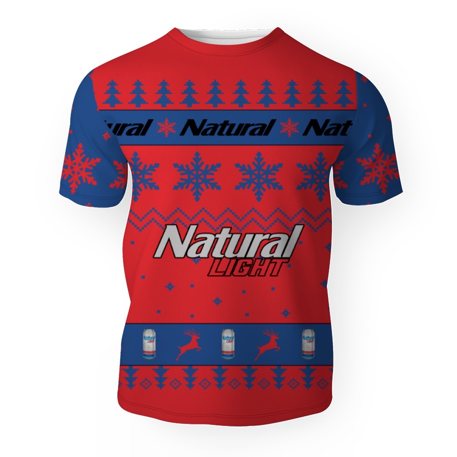 natural light merry christmas unisex gift fan 3d unisex t shirt 1 Natural Light Merry Christmas Unisex Gift Fan-3D Unisex T-Shirt - Image 1