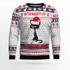 Naughty List Cat Meow Ugly Christmas Sweater - Image 1