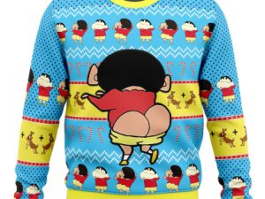 Naughty Shinnosuke Crayon Shin Chan Ugly Christmas Sweater - Image 1