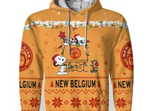 New Belgium Brewing American Merry Christmas, Snoopy House Cute Fan Gift-3D Unisex Hoodie - Image 1