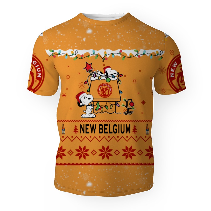 new belgium brewing american merry christmas snoopy house cute fan gift 3d unisex t shirt 1 New Belgium Brewing American Merry Christmas, Snoopy House Cute Fan Gift-3D Unisex T-Shirt - Image 1
