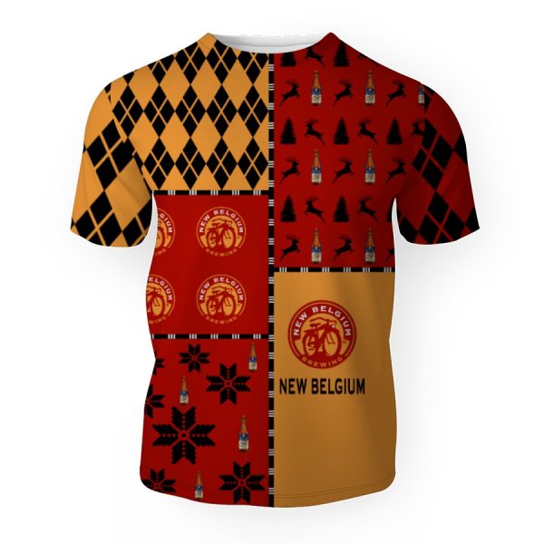 New Belgium Brewing Merry Christmas And -3D Unisex T-Shirt - Image 1