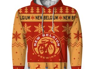 New Belgium Brewing Merry Christmas Unisex Gift Fan-3D Unisex Hoodie - Image 1
