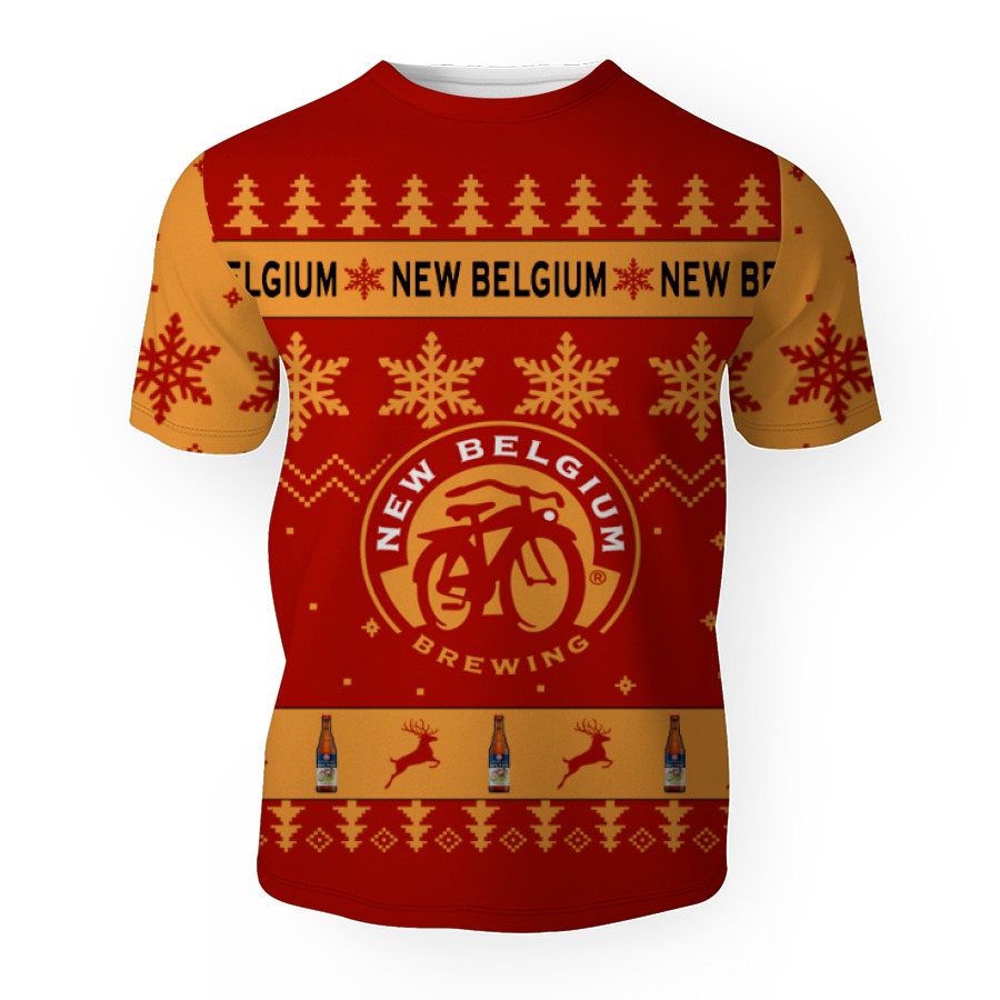 new belgium brewing merry christmas unisex gift fan 3d unisex t shirt 1 New Belgium Brewing Merry Christmas Unisex Gift Fan-3D Unisex T-Shirt - Image 1
