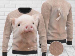 New Cute Pig Face Unisex Pullovers Ugly Christmas Sweater - Image 1